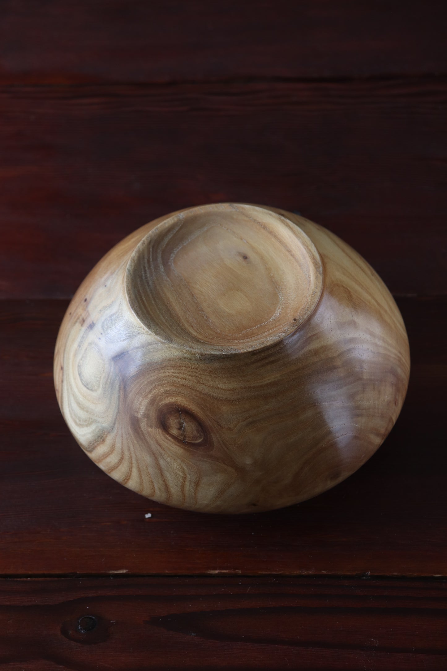 Handturned Hollow Form Vessel with Striking Grain Pattern