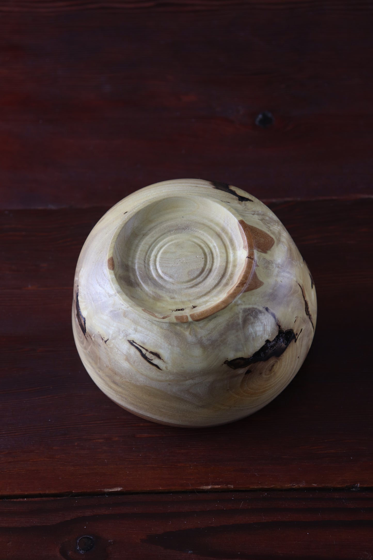Handturned Hackberry Bowl with Live Edge, Bark Inclusions & Natural Grain