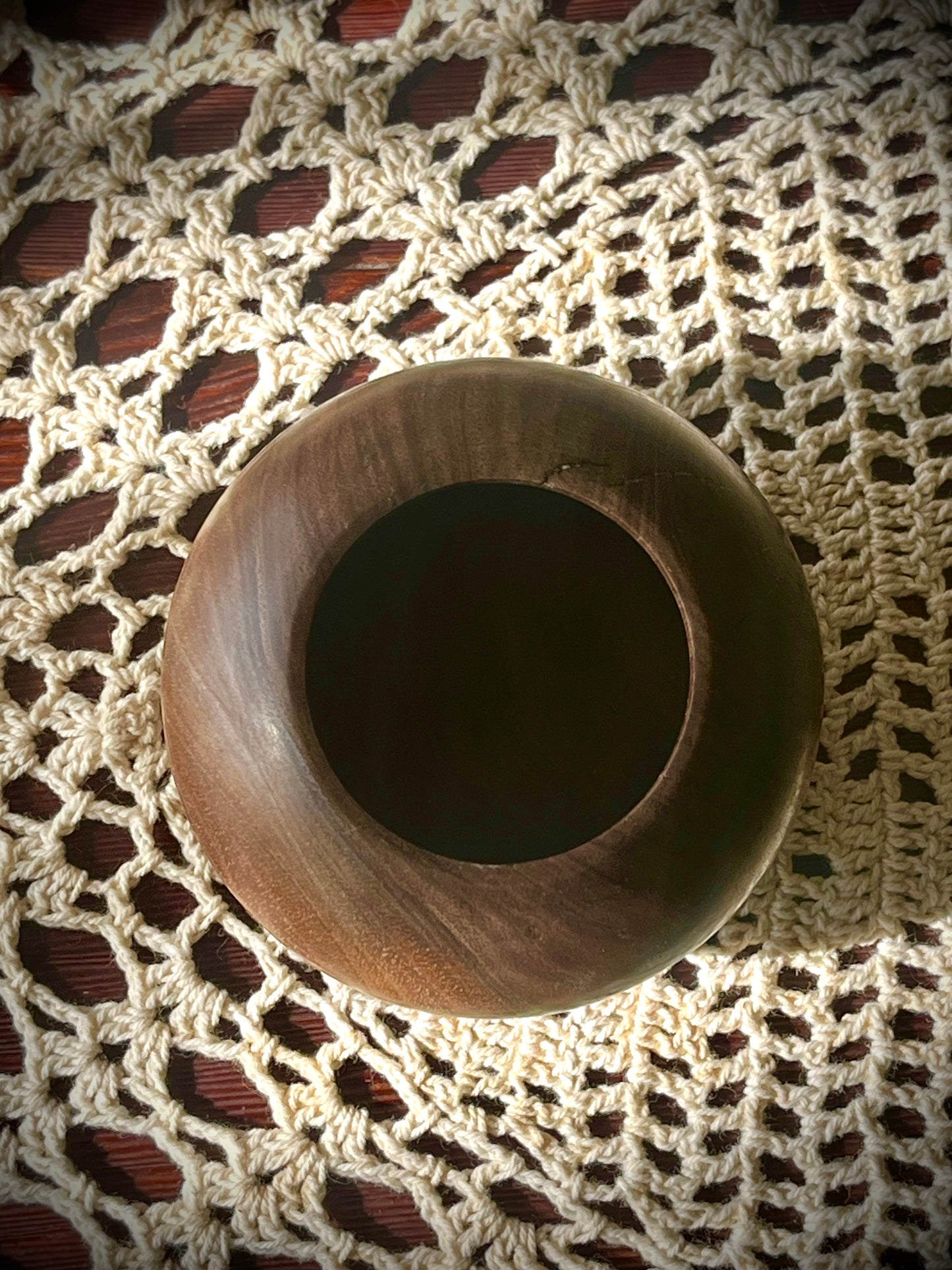 Hand-Turned Walnut Trinket Bowl with Lid