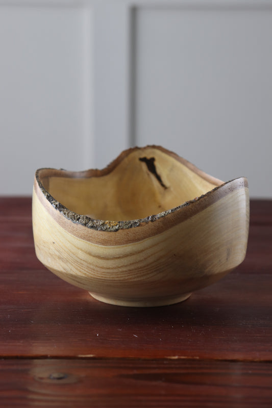 Handcrafted Live Edge Bowl with Natural Bark Rim