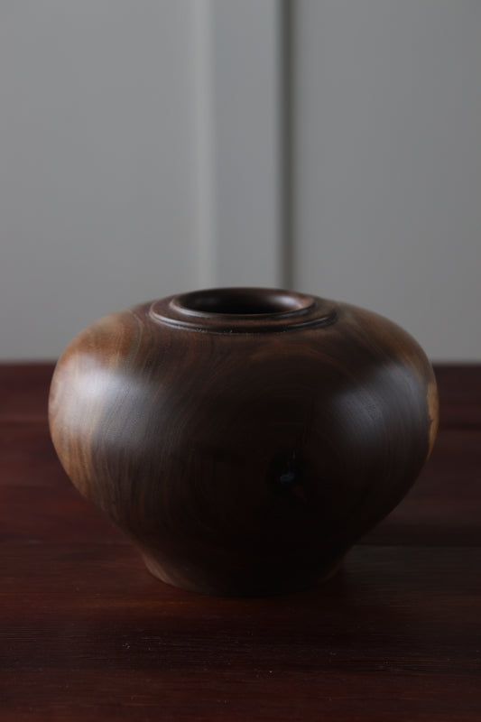Hand-Turned Walnut Hollow Form Vessel