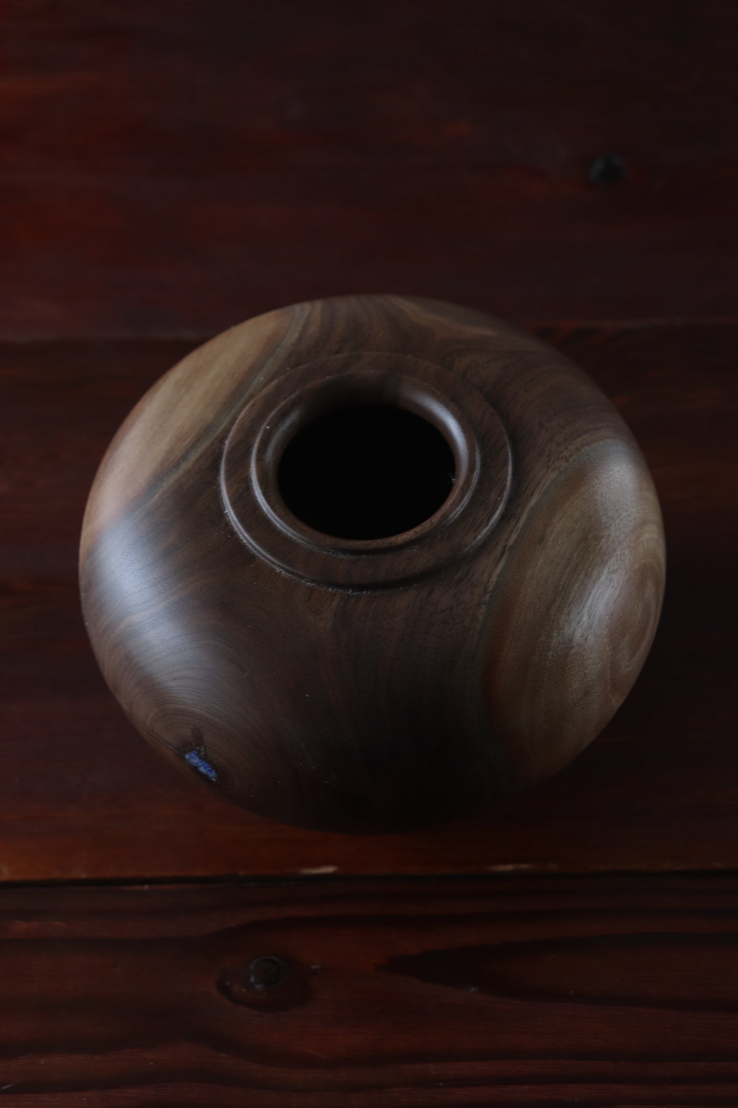 Hand-Turned Walnut Hollow Form Vessel