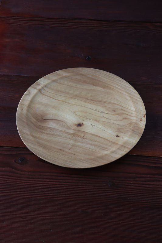 Handturned Wood Plate with Subtle Grain Detail
