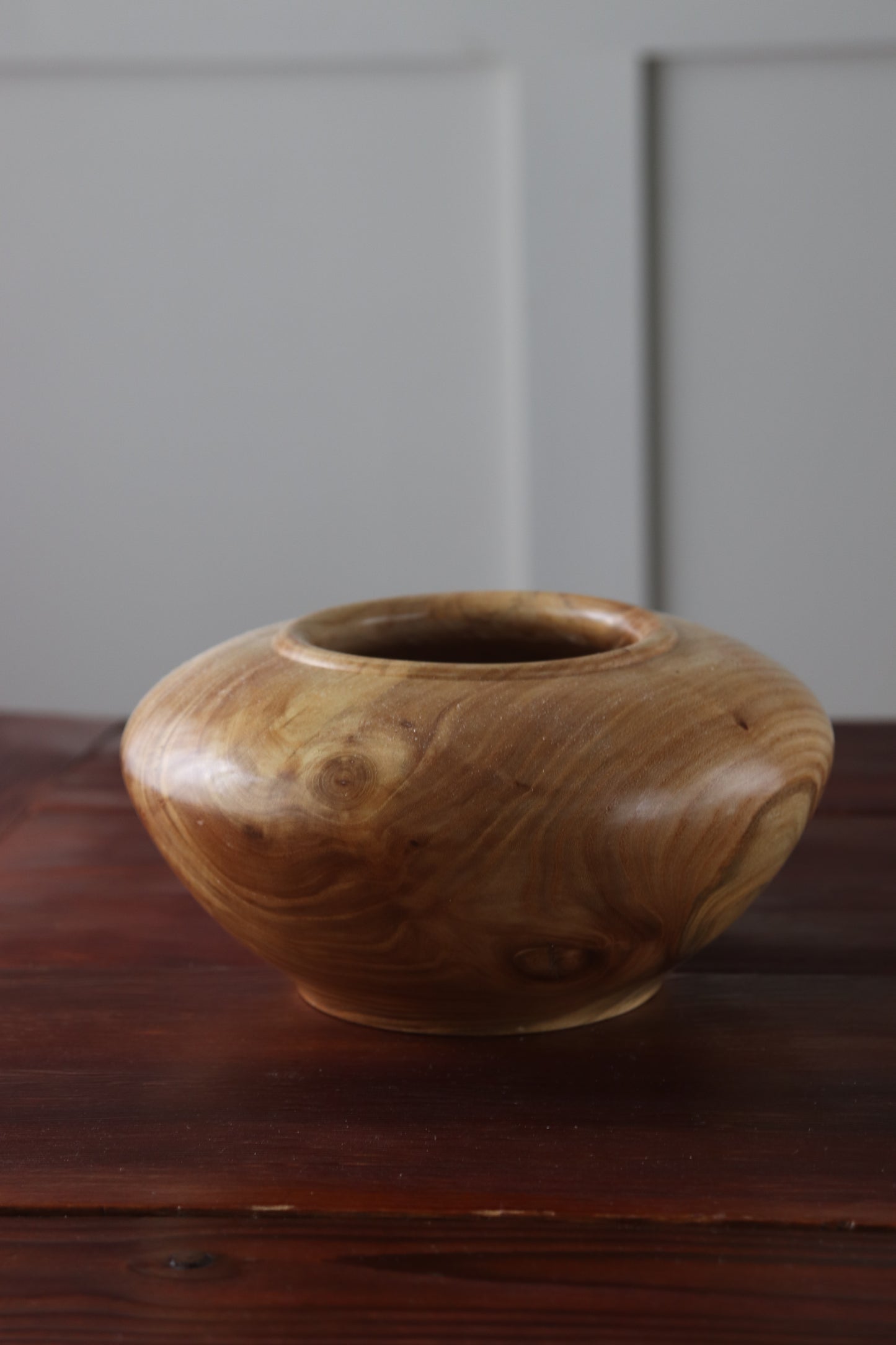 Handturned Hollow Form Vessel with Striking Grain Pattern