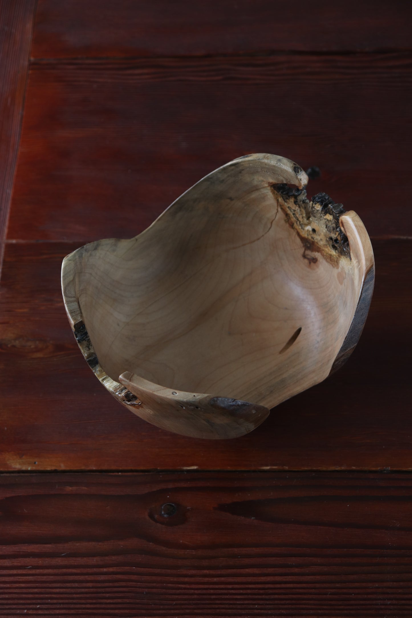 Handturned Live Edge Bowl with Bark Inclusions & Negative Space